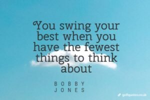 You swing your best when you have the fewest things to think about.