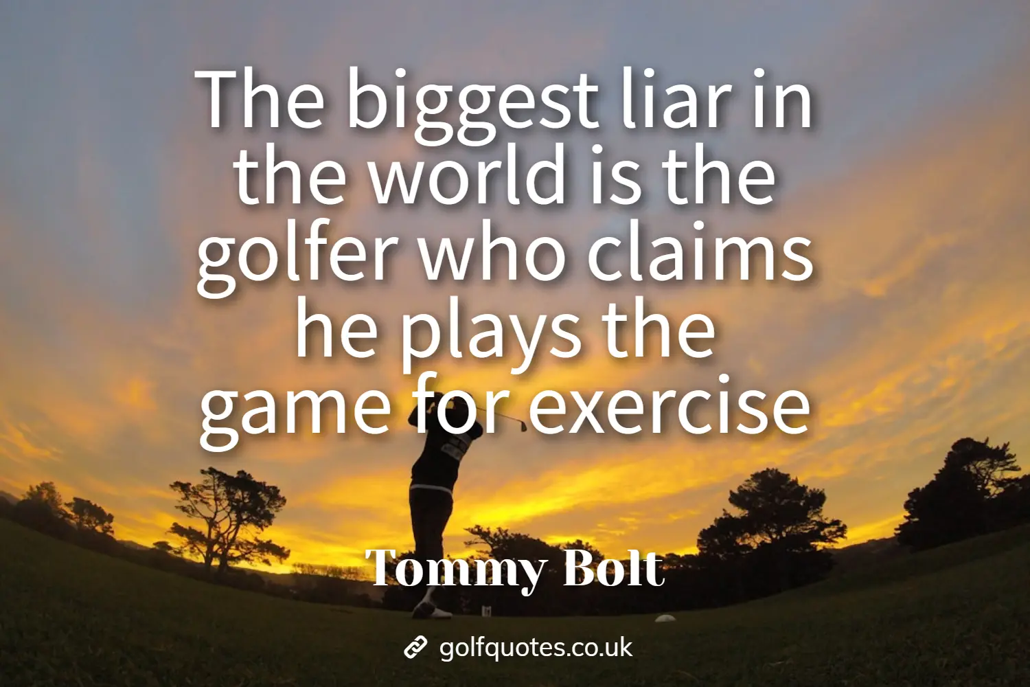 The biggest liar in the world is the golfer who claims he plays the game for exercise